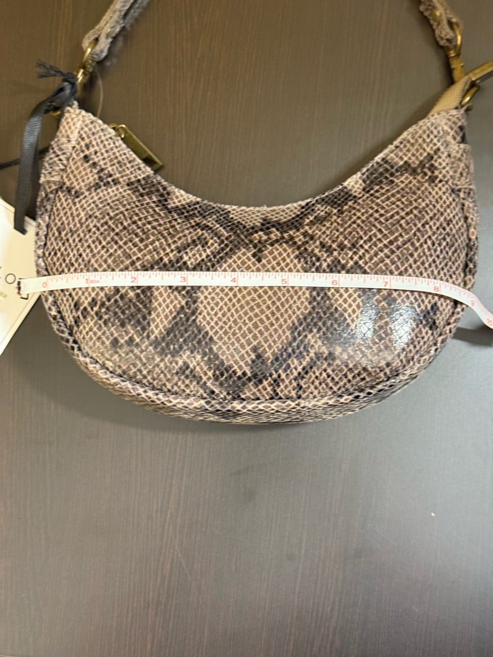 Marlon Made in Italy Genuine Leather Snake-Print Shoulder/Crossbody Purse NWT - Picture 9 of 10